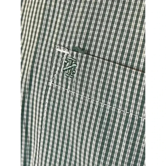 IZOD 100% cotton green and white mens button up size large - Picture 4 of 6